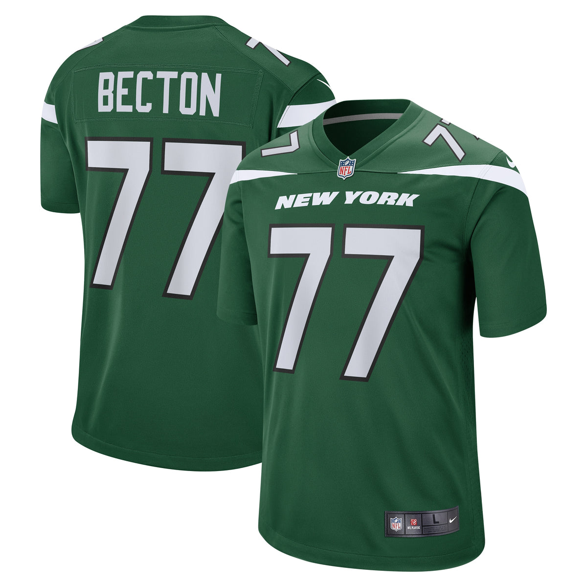 Mekhi Becton New York Jets Nike Player Game Jersey   Gotham Green