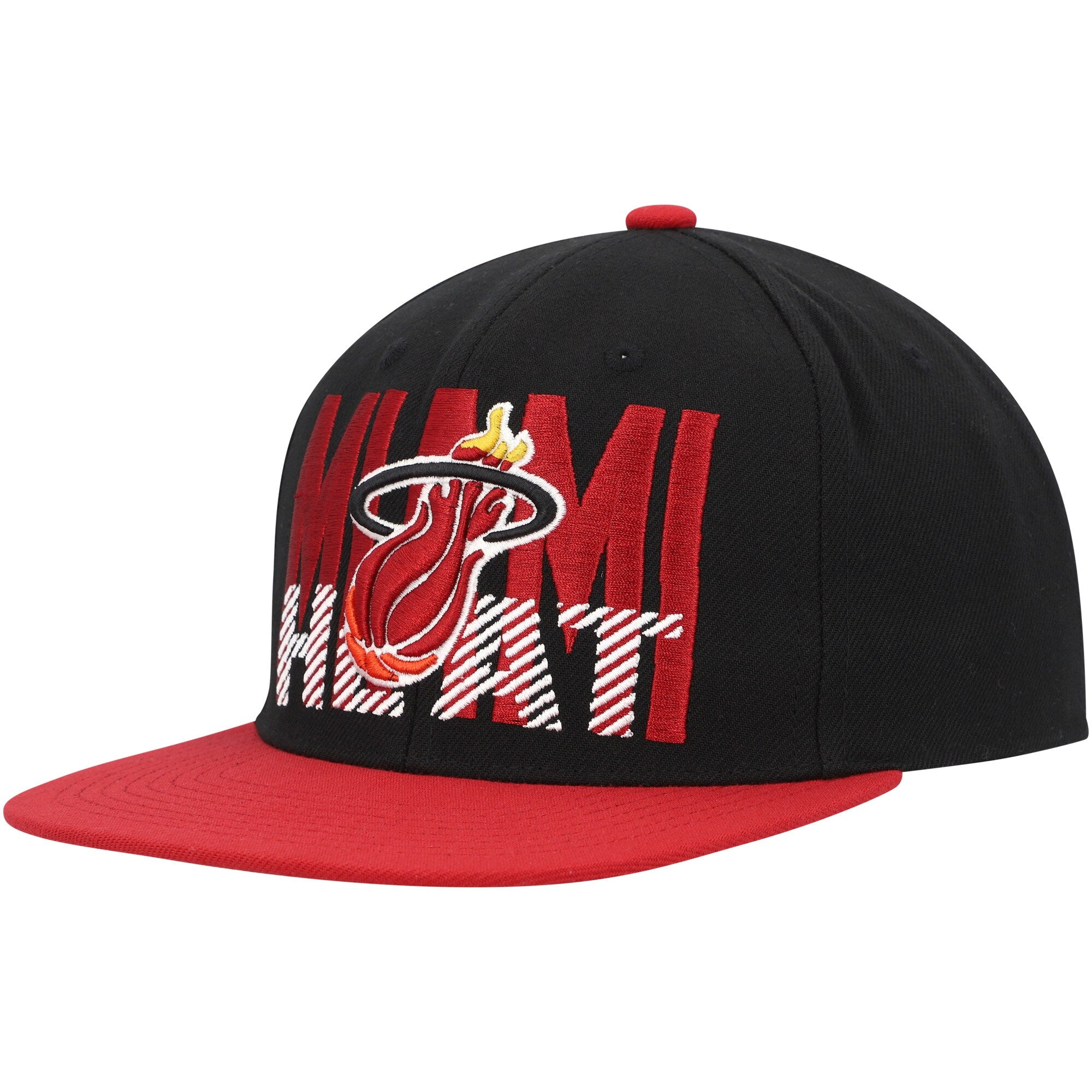 Miami Heat Mitchell & Ness SOUL Cross Check Snapback - Black