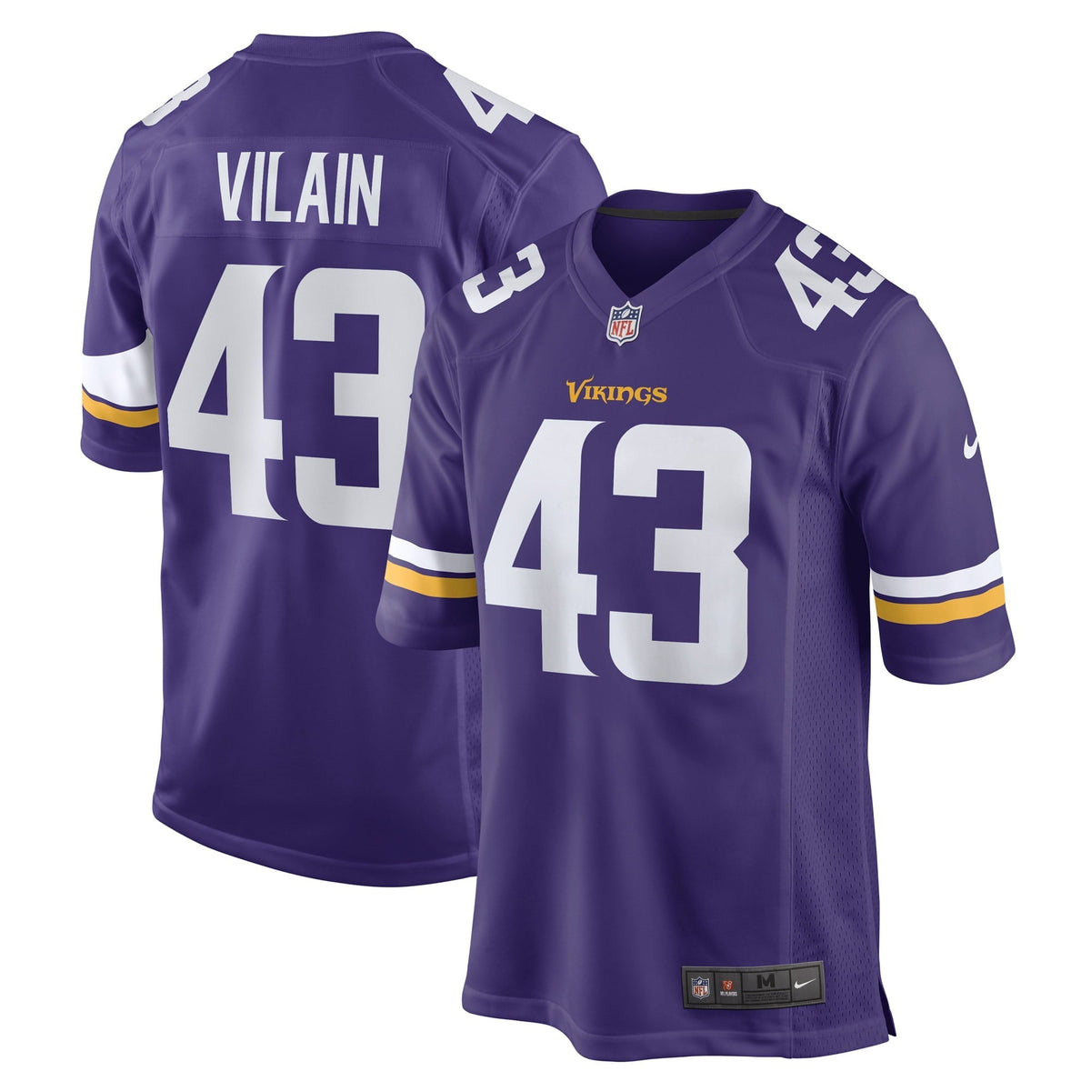 Men s Nike Luiji Vilain Purple Minnesota Vikings Game Player Jersey