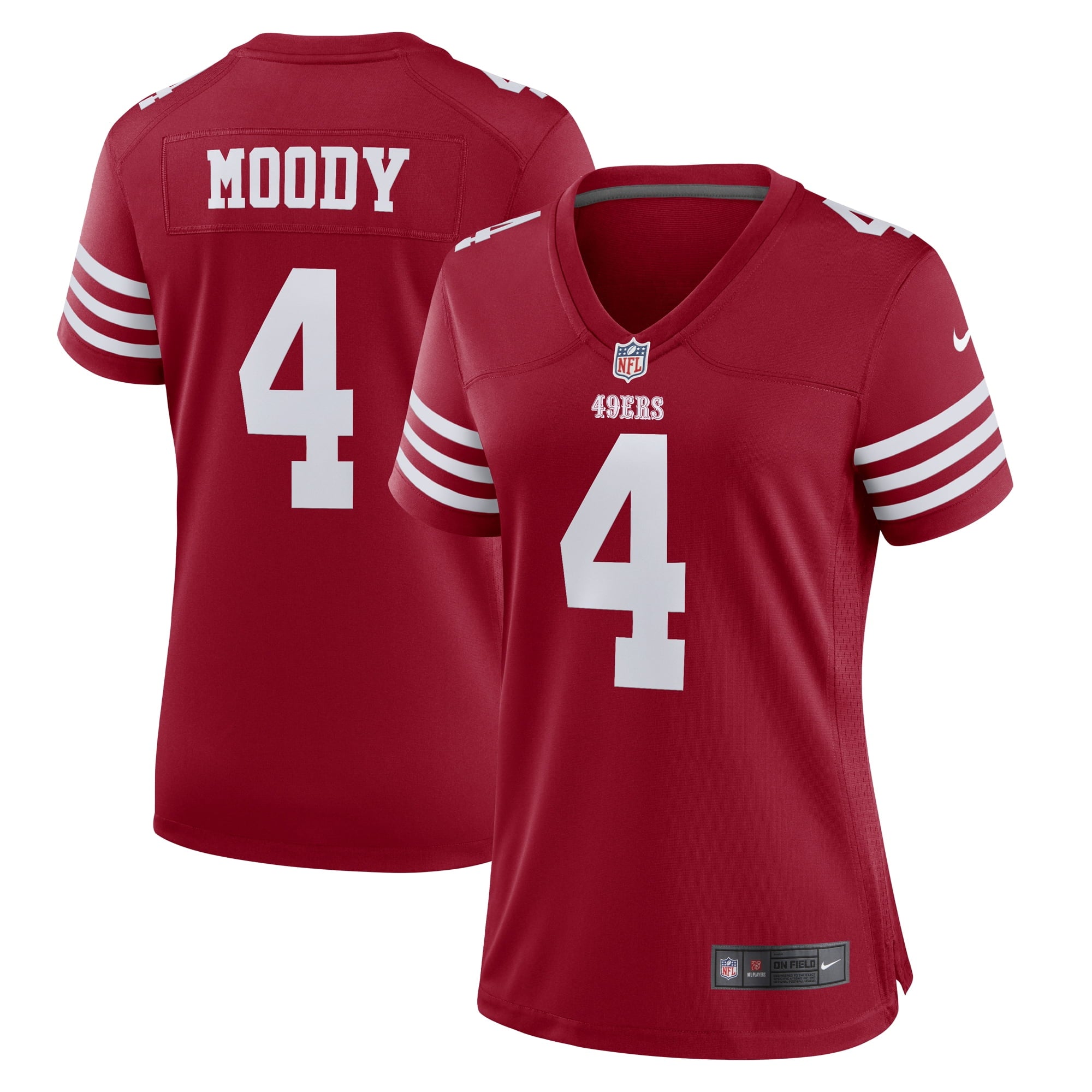 Women s Nike Jake Moody Scarlet San Francisco 49ers Team Game Jersey