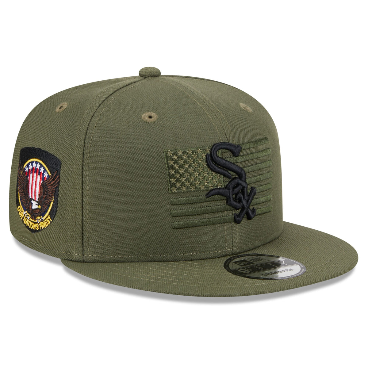 Chicago White Sox New Era 2023 Armed Forces Day 9FIFTY Snapback Adjustable Hat - Green