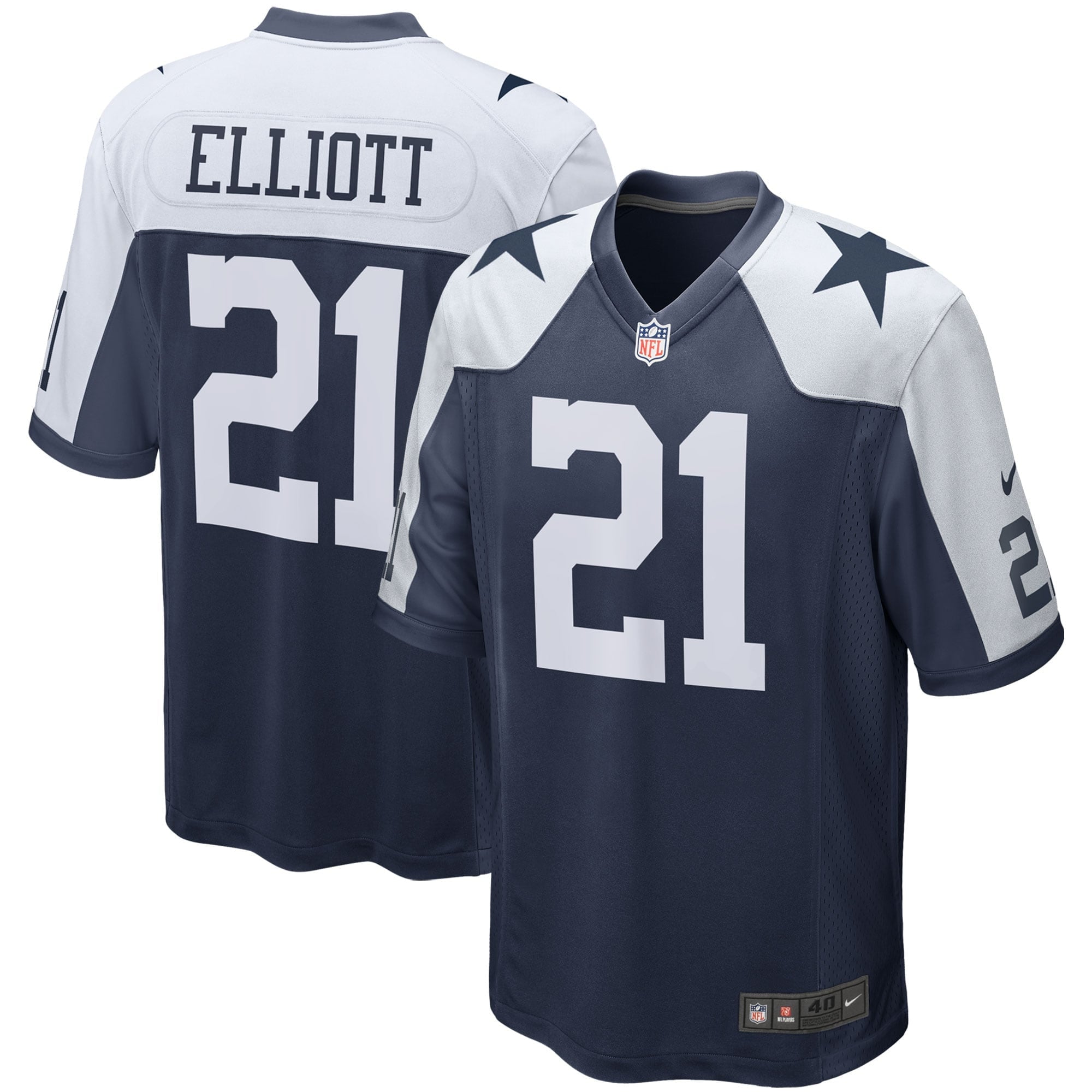 Men s Nike Ezekiel Elliott Navy Dallas Cowboys Alternate Game Team Jersey