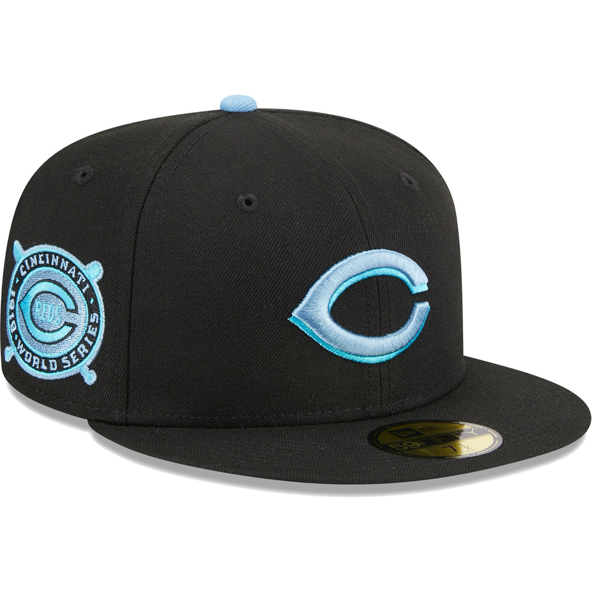Cincinnati Reds New Era Pastel Undervisor 59FIFTY Fitted Hat - Black