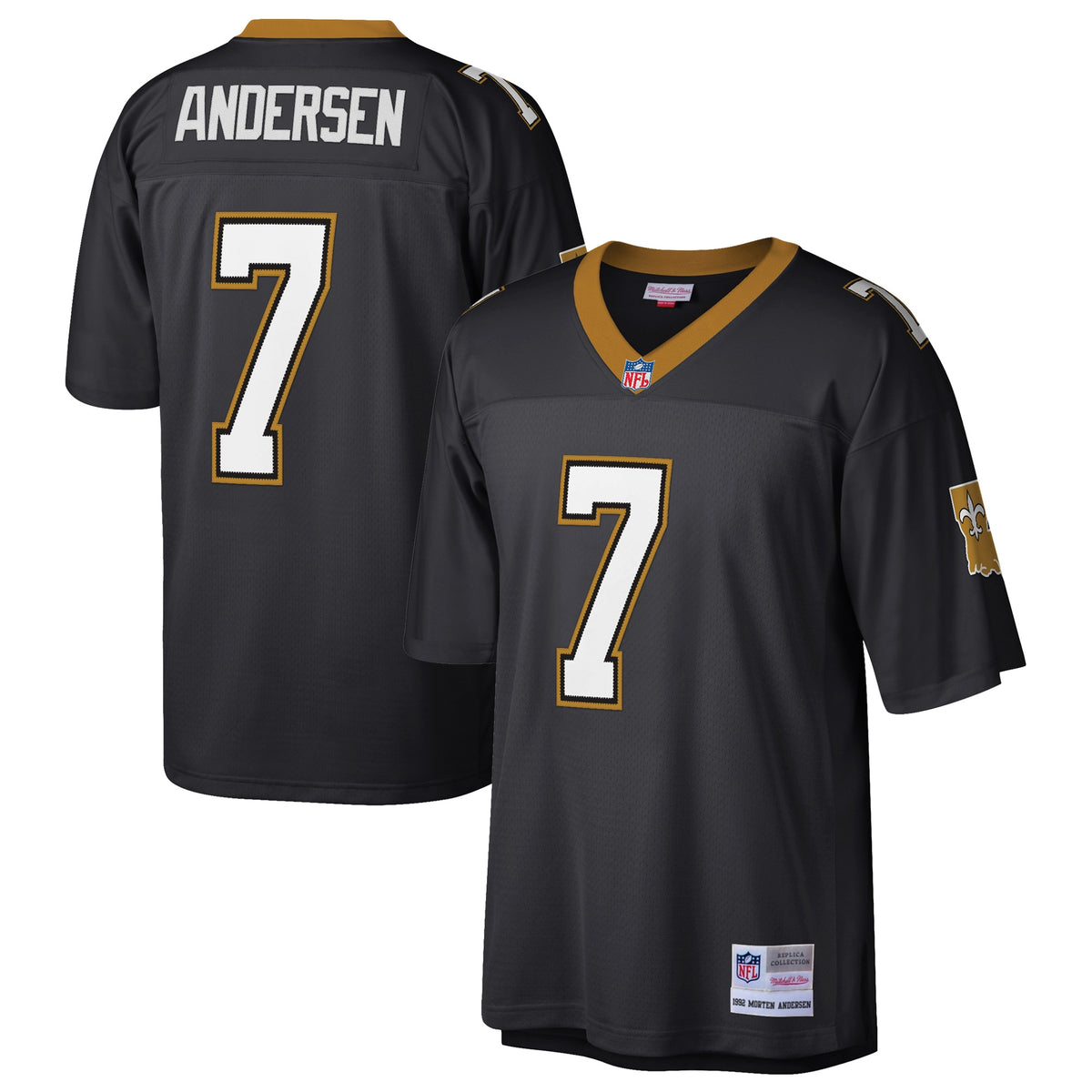 Morten Andersen New Orleans Saints Mitchell   Ness Retired Player Legacy Replica Jersey   Black