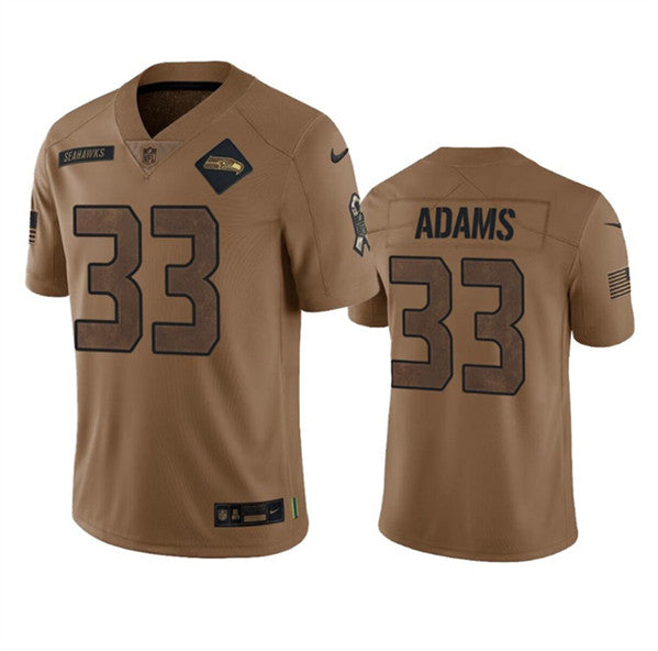Men s Seattle Seahawks Jamal Adams 2023 Brown Salute To Service Limited Stitched Jerseys