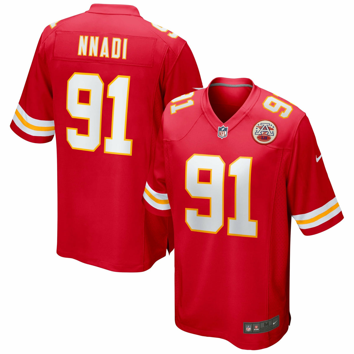 Men s Nike Derrick Nnadi Red Kansas City Chiefs Game Jersey