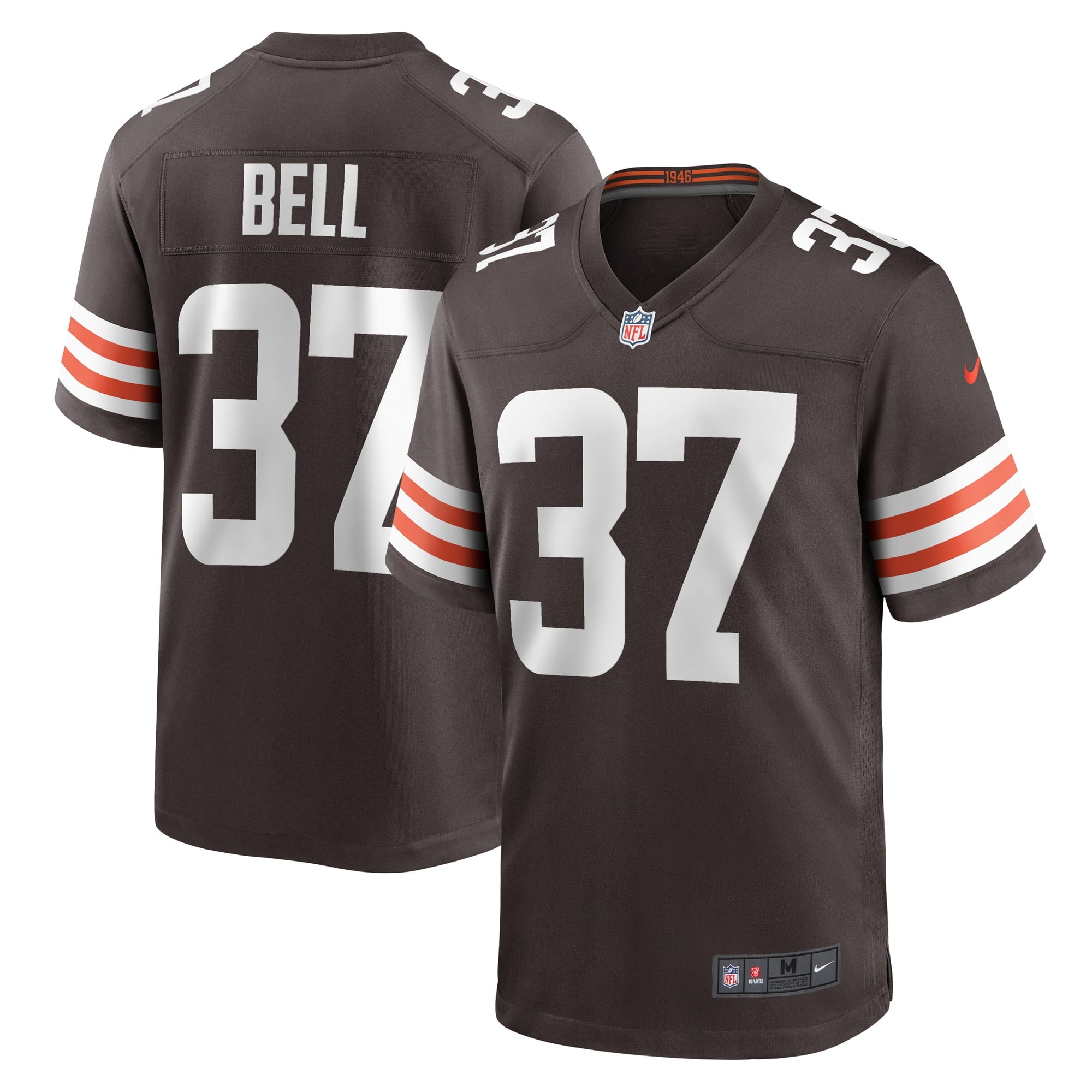 Men s Nike D Anthony Bell Brown Cleveland Browns Game Player Jersey