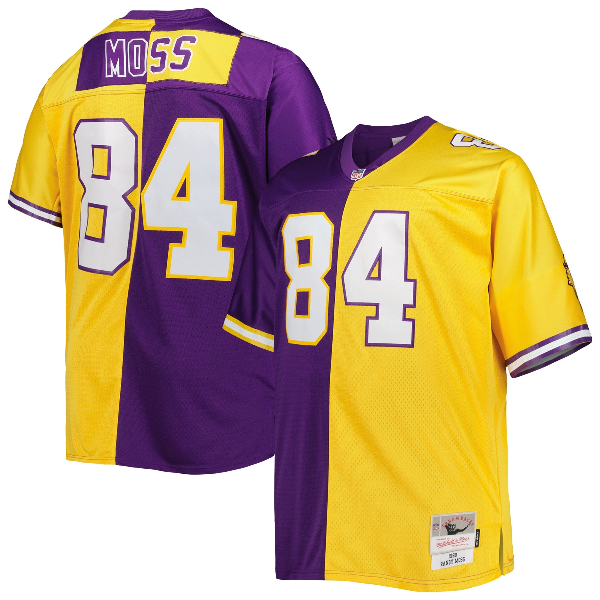 Randy Moss Minnesota Vikings Mitchell   Ness Big   Tall Split Legacy Retired Player Replica Jersey   Purple/Gold