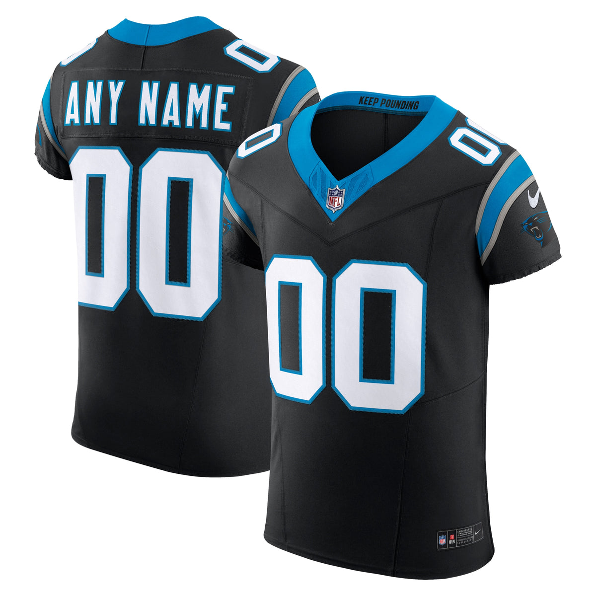 Carolina Panthers Nike Vapor F.U.S.E. Elite Custom Jersey   Black