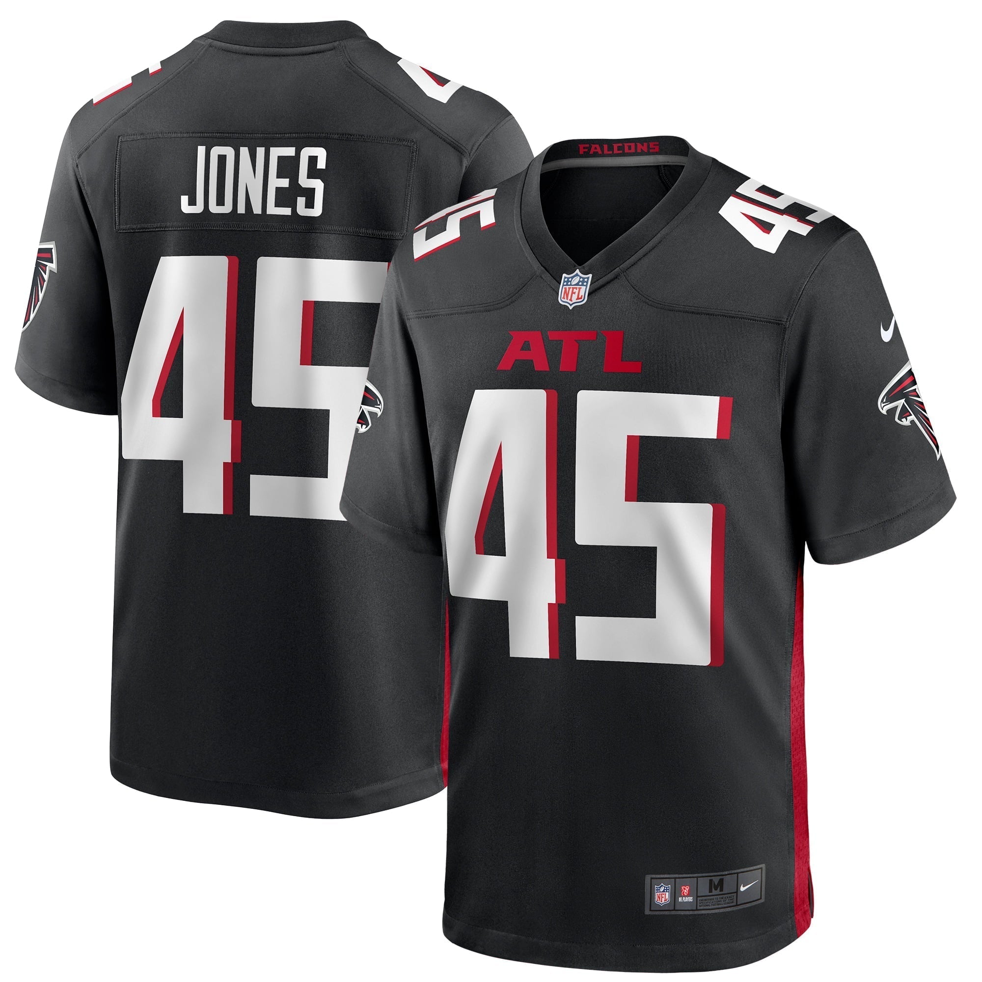Men s Nike Deion Jones Black Atlanta Falcons Game Player Jersey