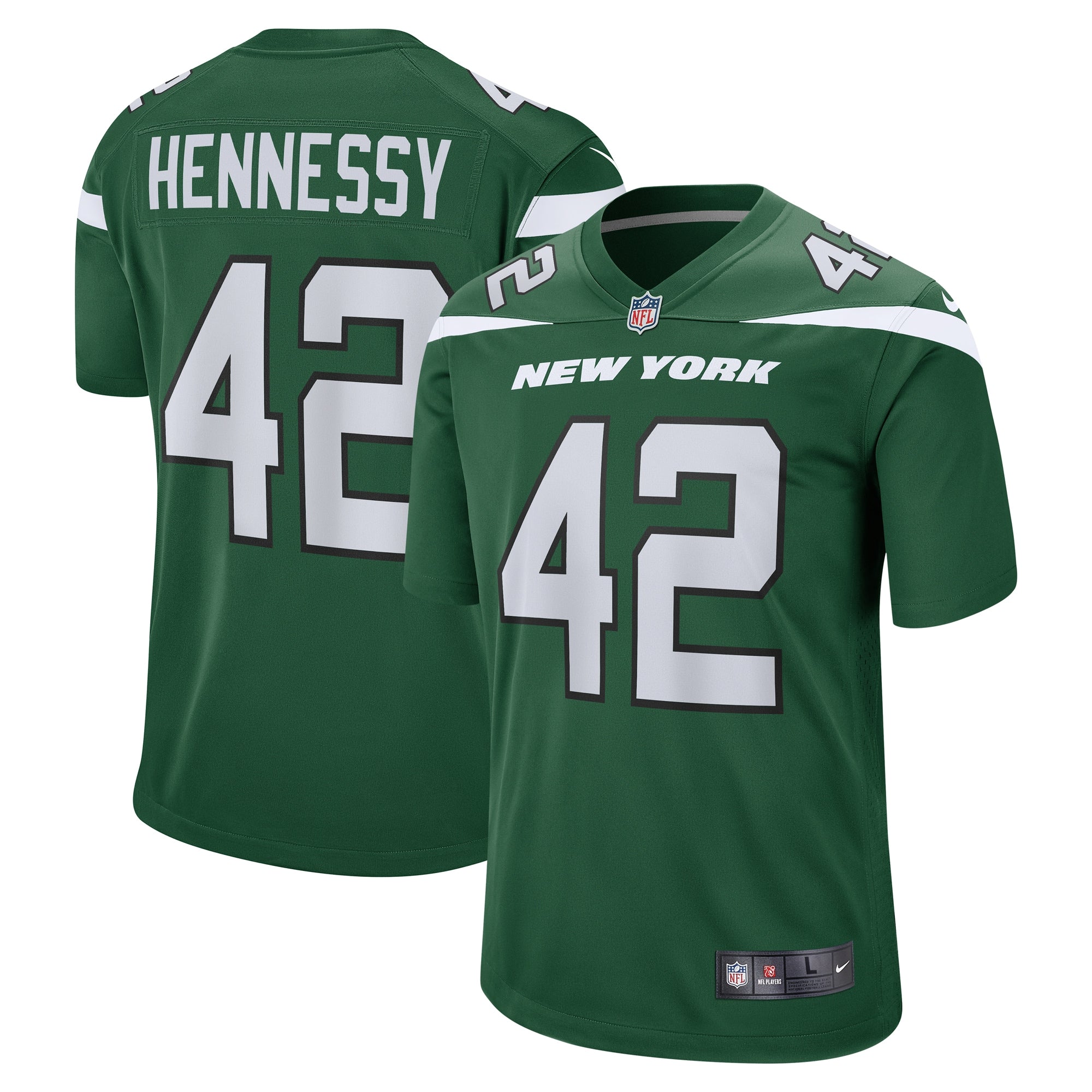 Thomas Hennessy New York Jets Nike Game Jersey   Gotham Green