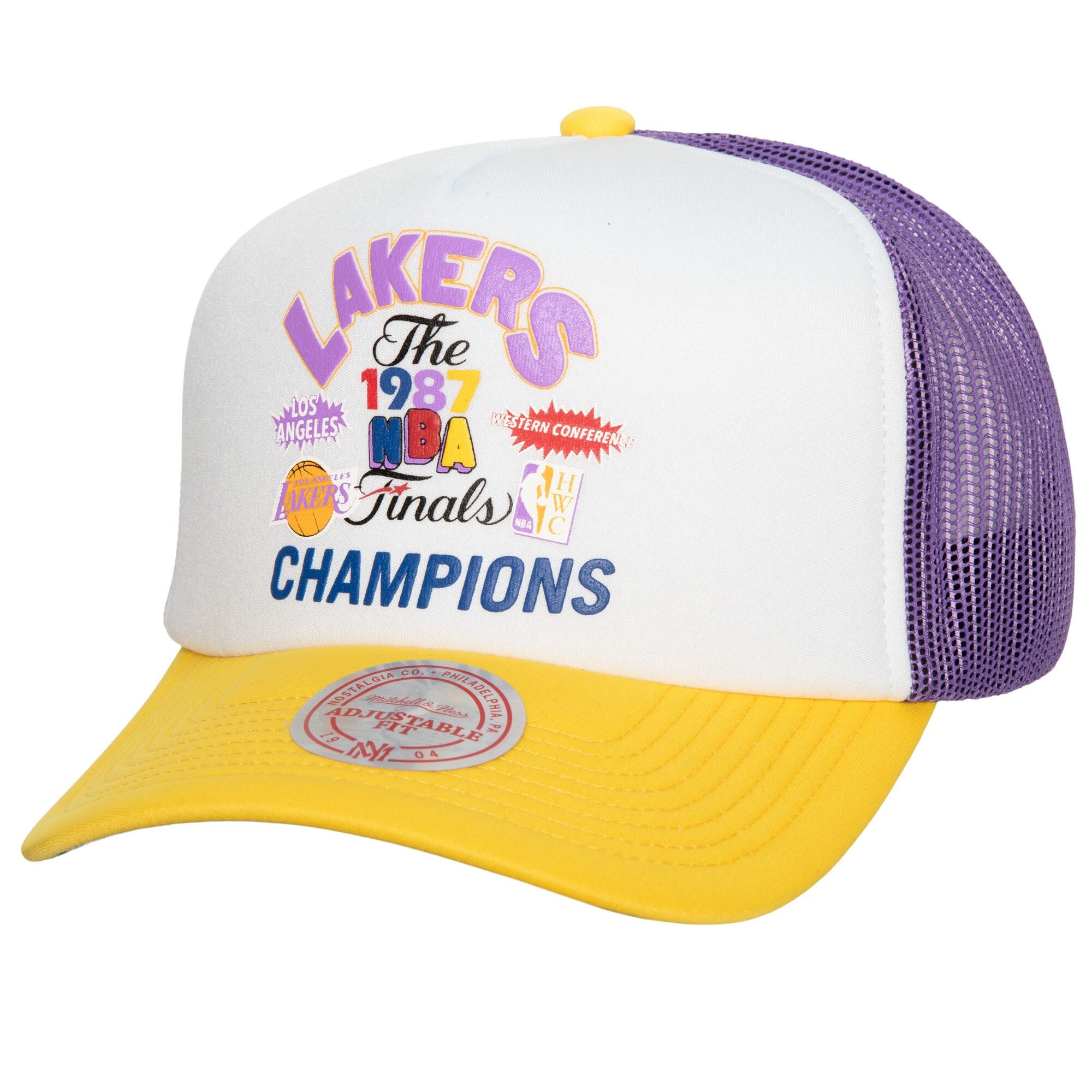 Los Angeles Lakers Mitchell & Ness Hardwood Classics SOUL Champs Fest Trucker Adjustable Hat - White