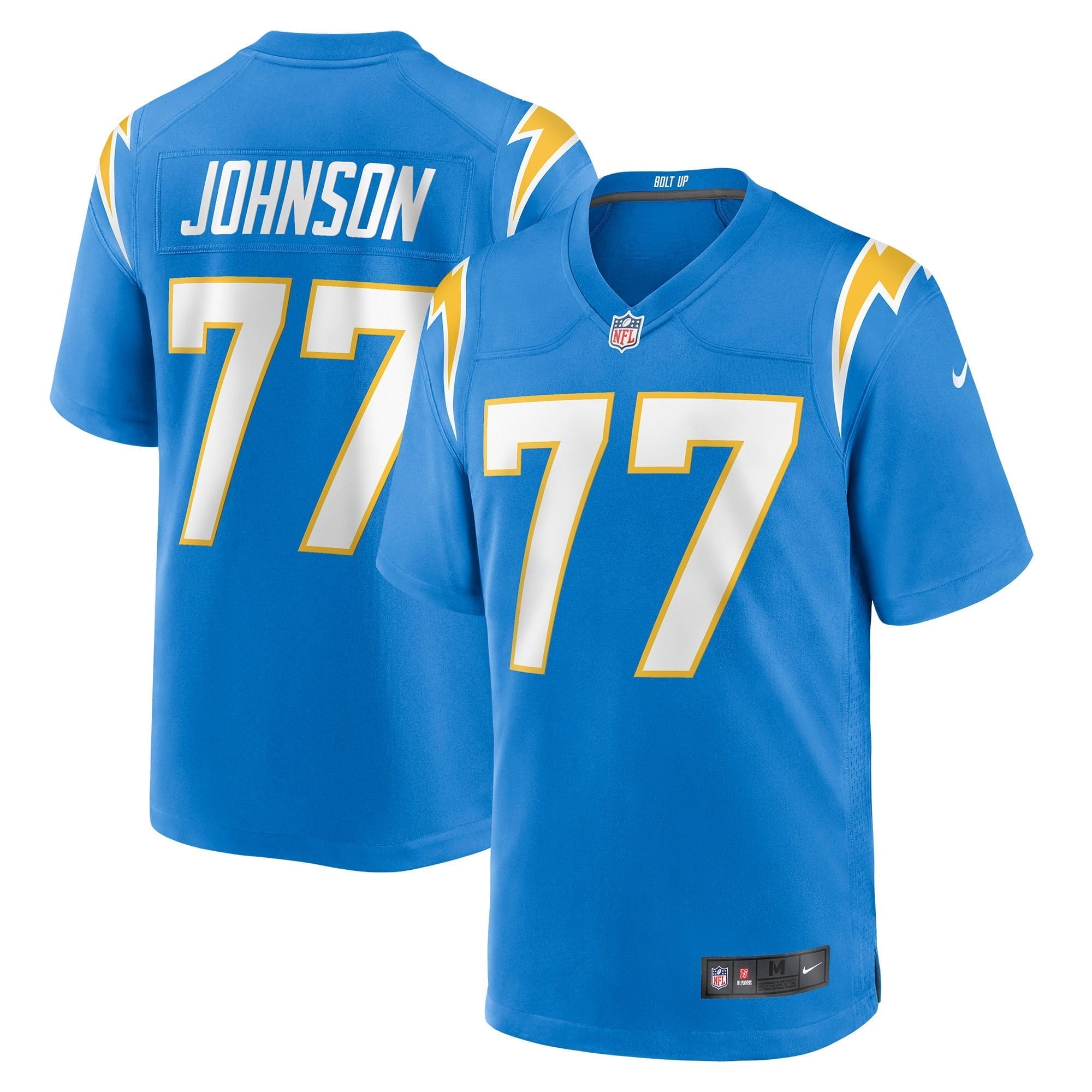 Men s Nike Zion Johnson Powder Blue Los Angeles Chargers Player Game Jersey