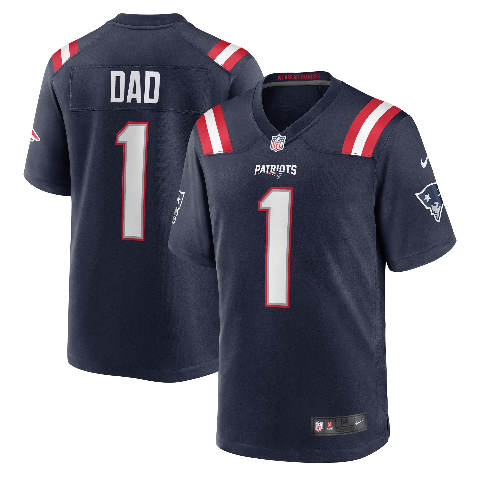Number 1 Dad New England Patriots Nike Game Jersey   Navy