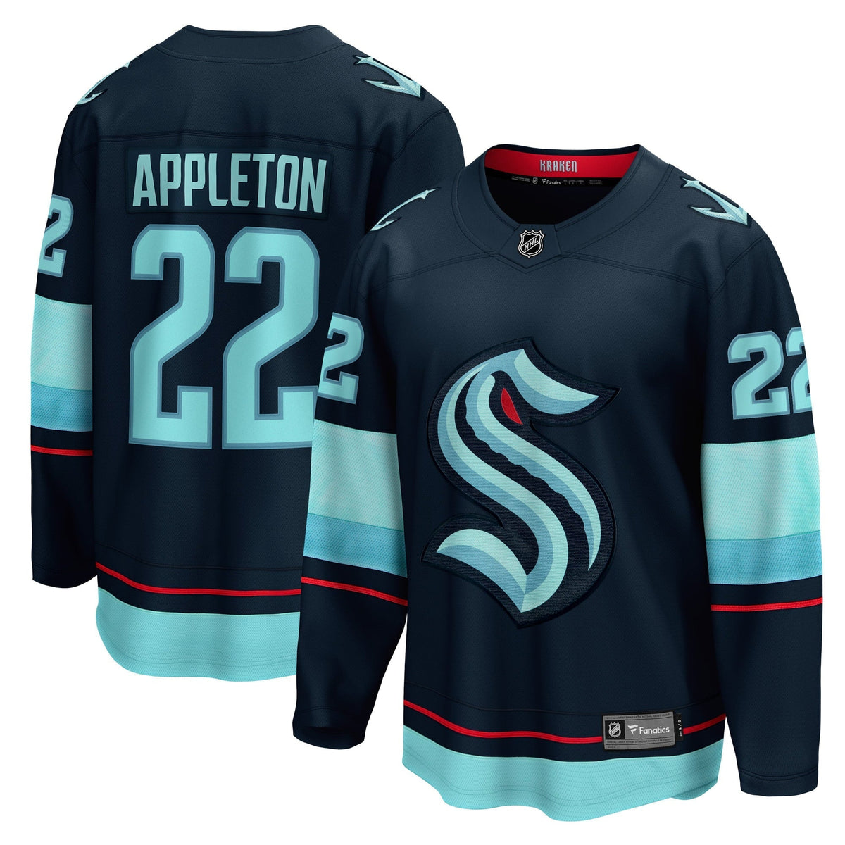 Men's Fanatics Branded Mason Appleton Deep Sea Blue Seattle Kraken Home Breakaway Player Jersey