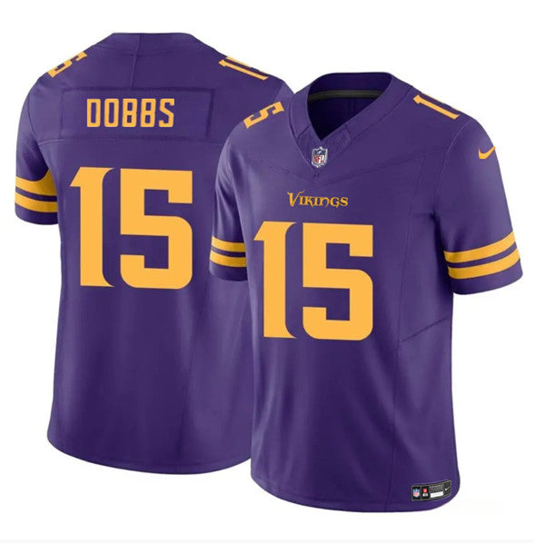 Men s Minnesota Vikings  Josh Dobbs Purple 2023 Color Rush Stitched Jerseys
