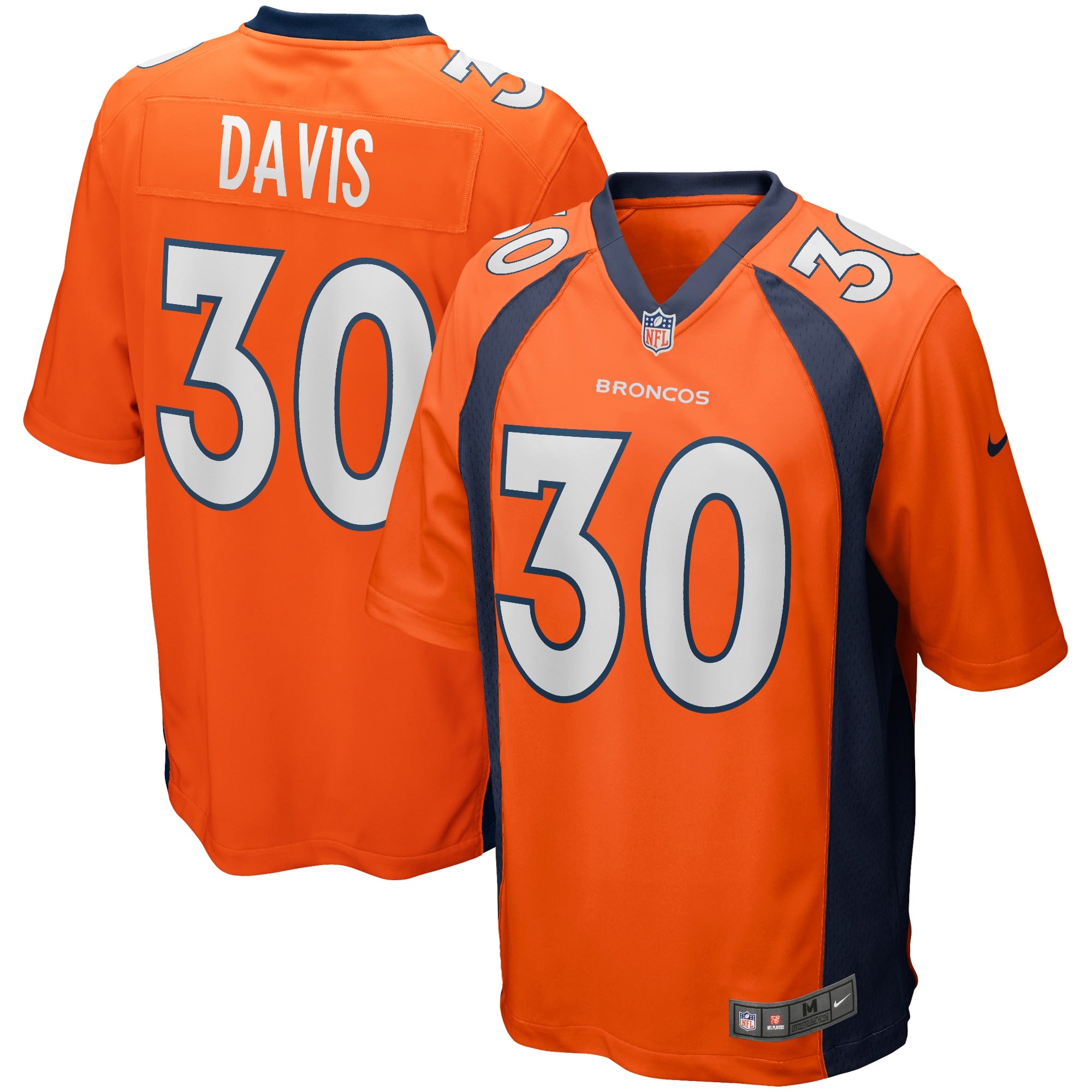 Terrell Davis Denver Broncos Nike Game Retired Player Jersey   Orange