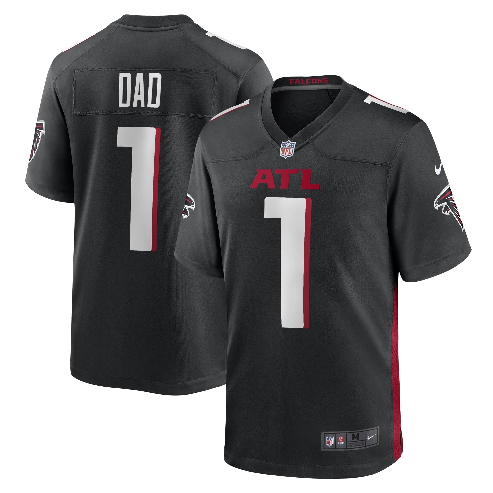 Men s Nike Number 1 Dad Black Atlanta Falcons Game Jersey