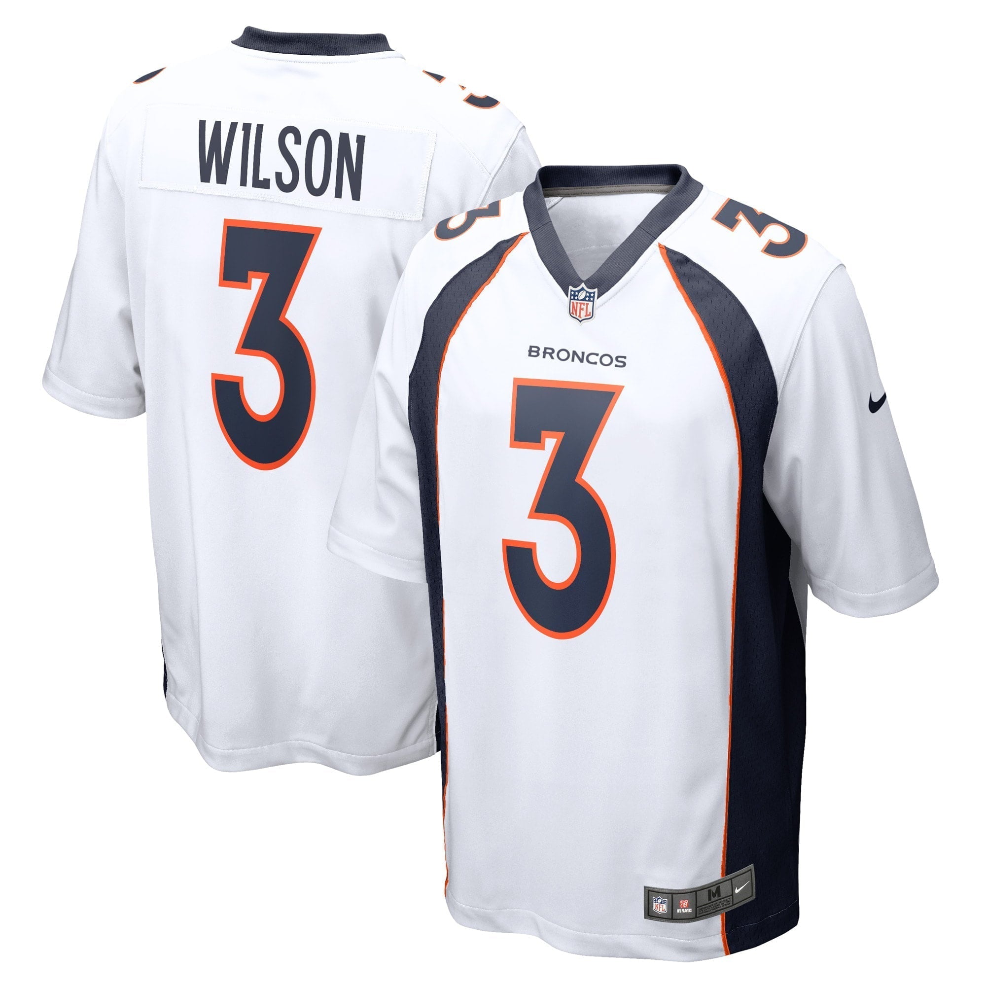 Men s Nike  Russell Wilson  White Denver Broncos Game Jersey