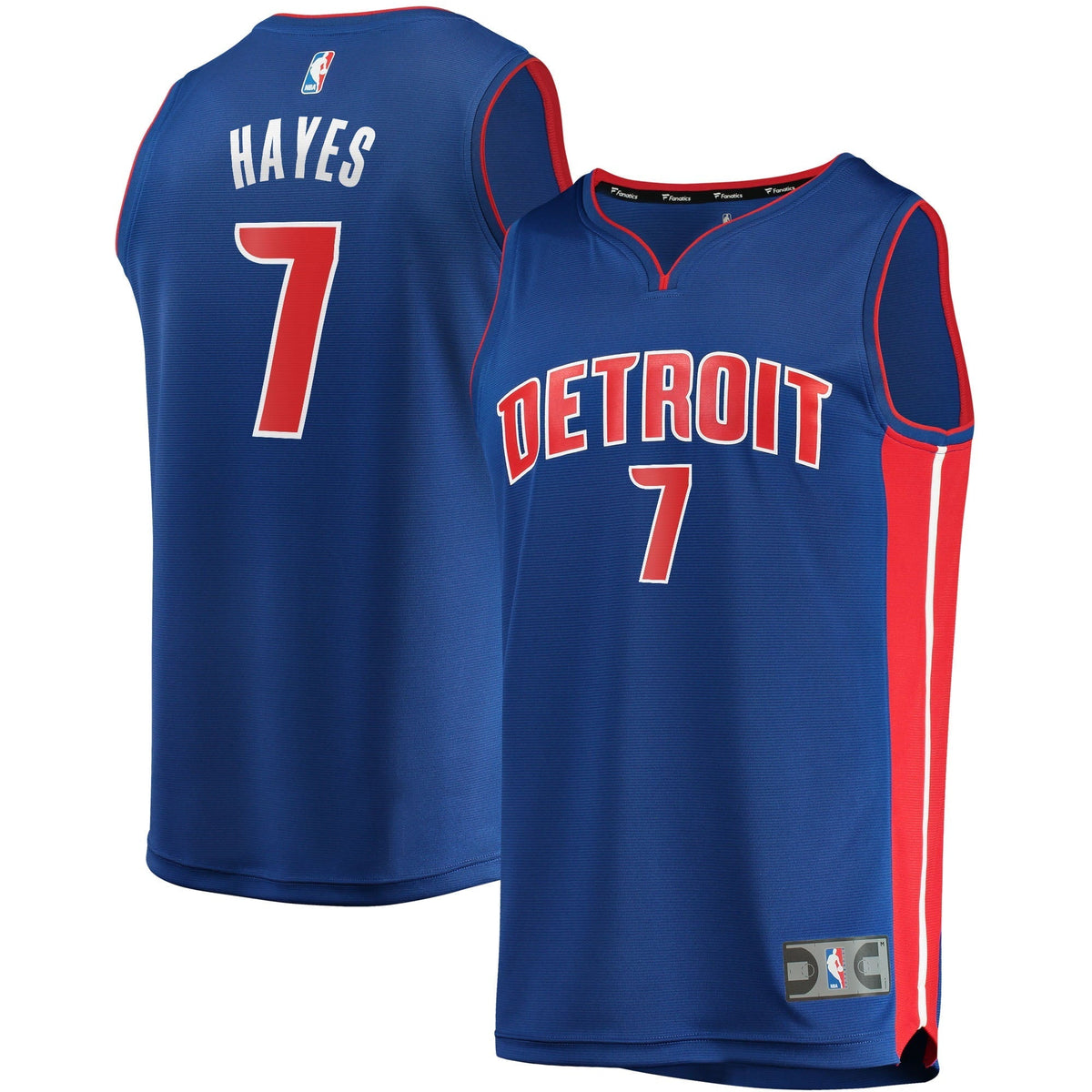 Men's Fanatics Branded Killian Hayes Blue Detroit Pistons 2021/22 Fast Break Replica Jersey - Icon Edition