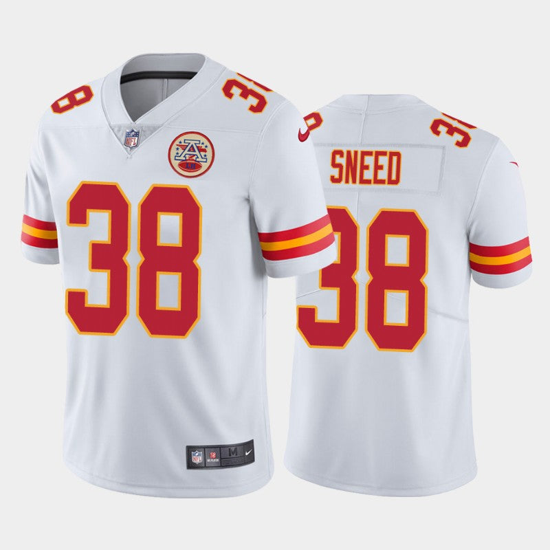 Men s Kansas City Chiefs L Jarius Sneed White Vapor Untouchable Limited Stitched Jerseys