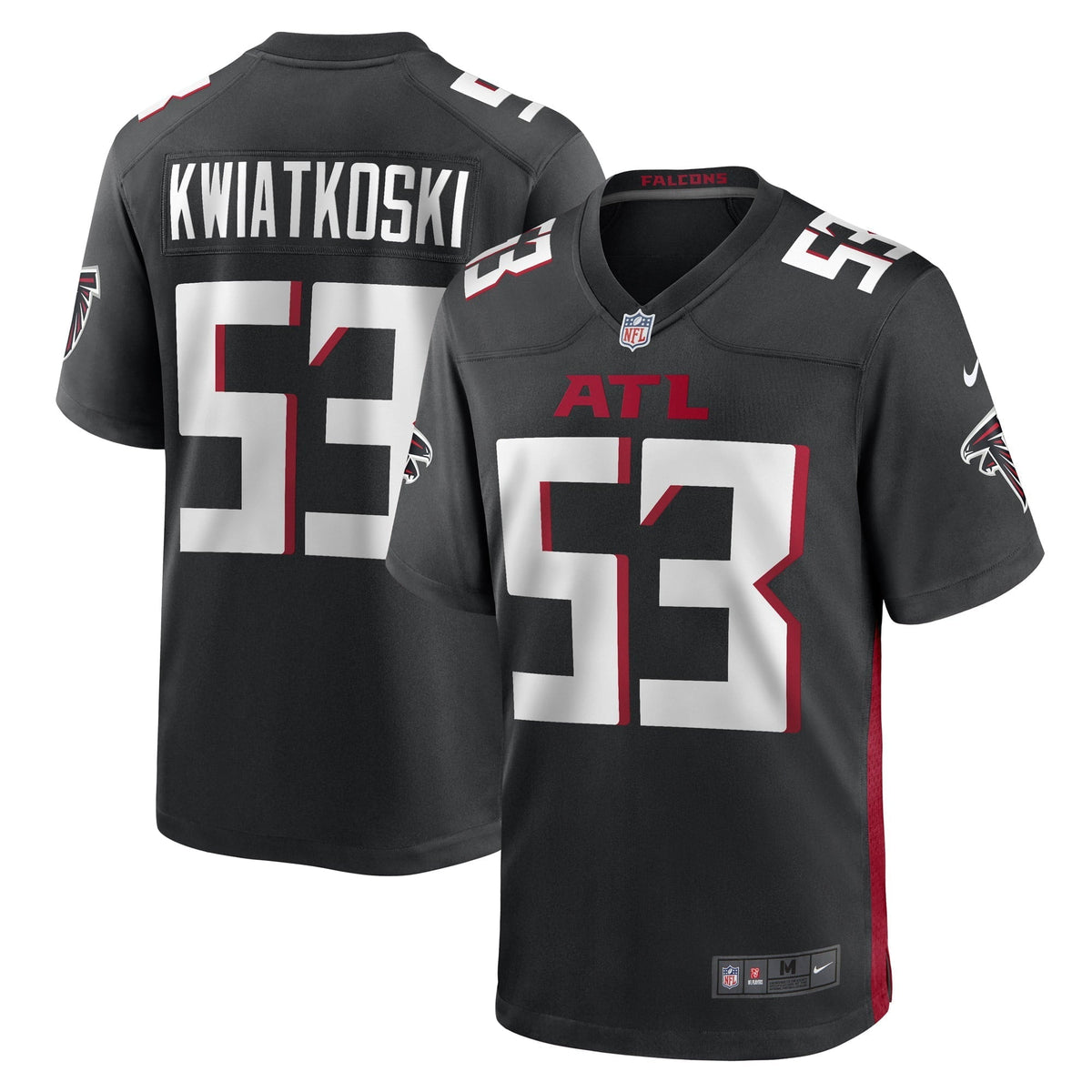 Men s Nike Nick Kwiatkoski Black Atlanta Falcons Game Player Jersey