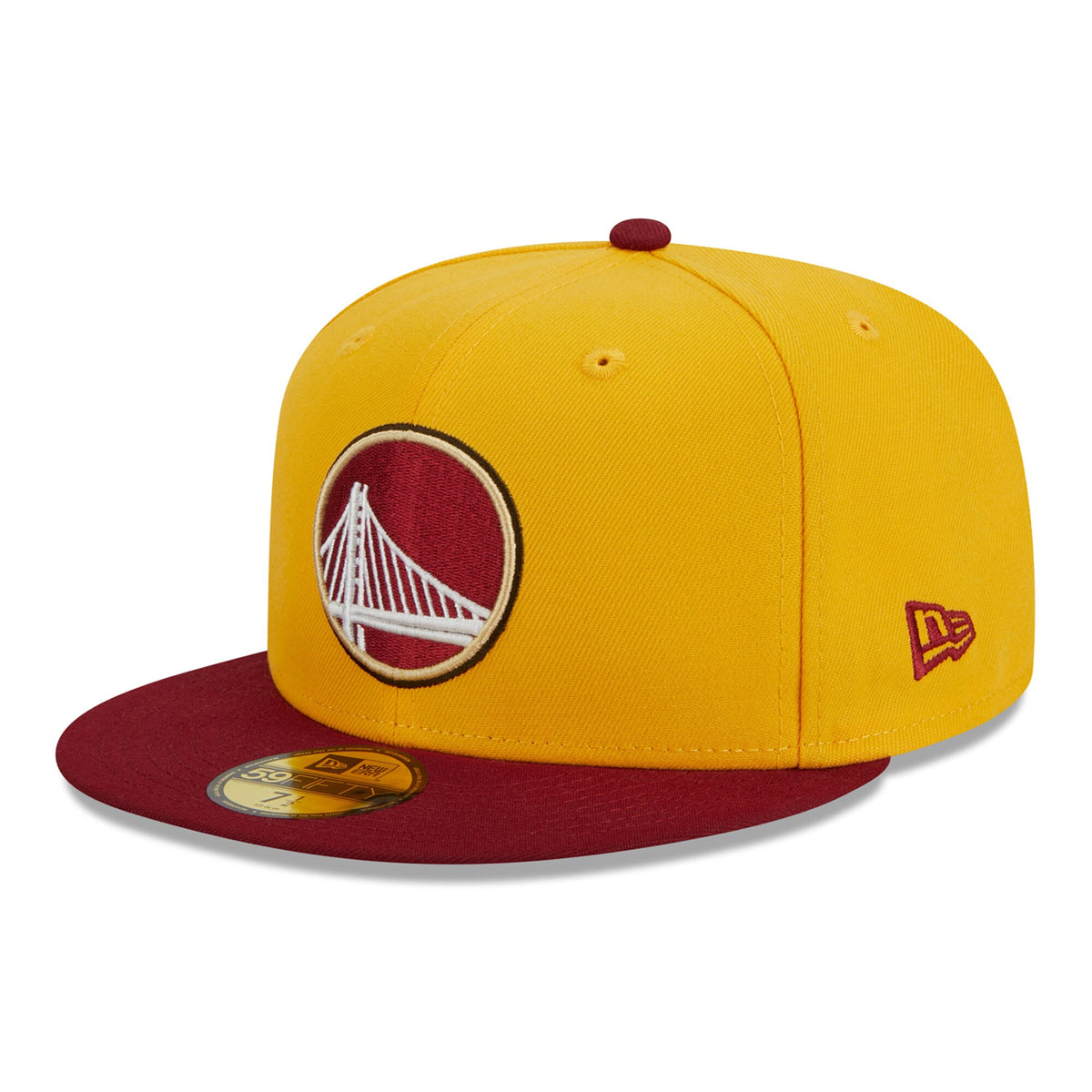 Golden State Warriors New Era Fall Leaves 2-Tone 59FIFTY Fitted Hat - Yellow/Red