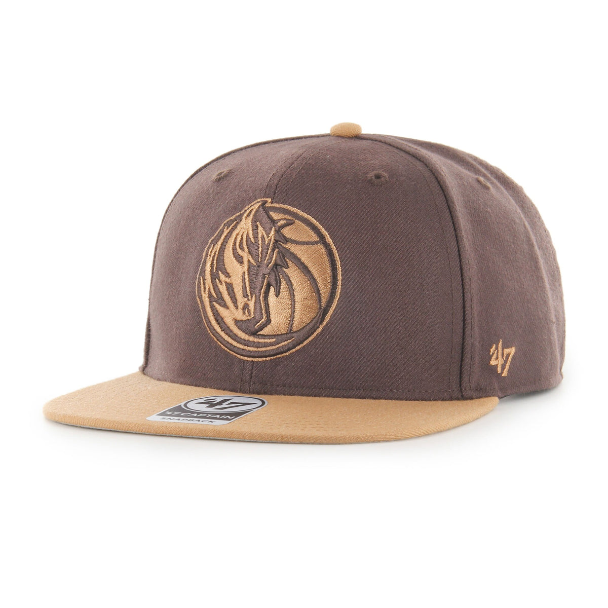 Dallas Mavericks '47 No Shot Two-Tone Captain Snapback Hat - Brown