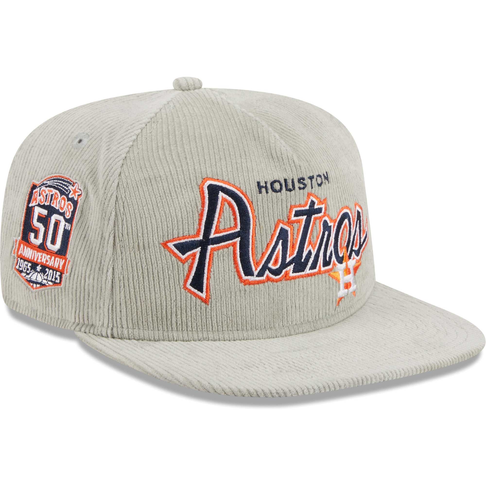 Houston Astros New Era Corduroy Golfer Adjustable Hat - Gray