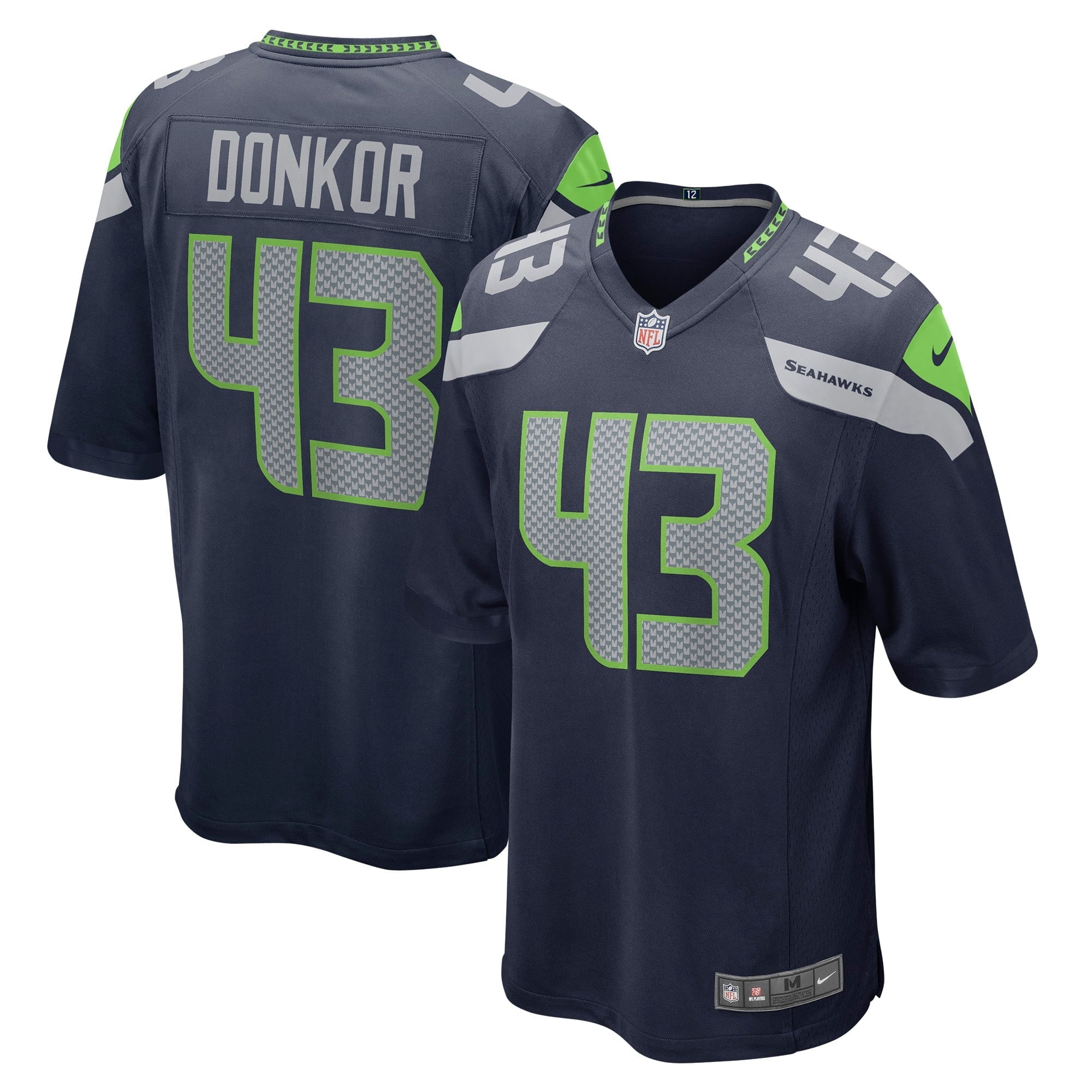 Men s Nike Aaron Donkor College Navy Seattle Seahawks Game Jersey