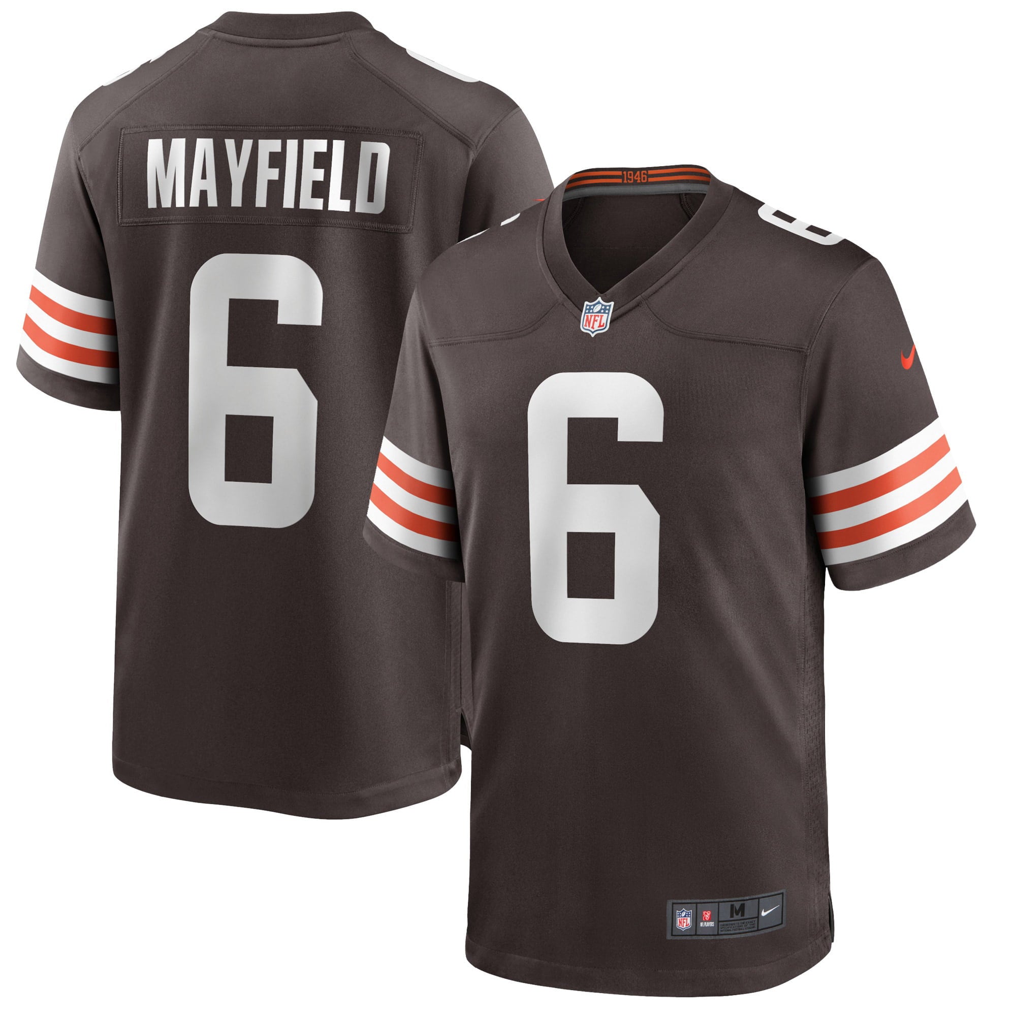 Men s Nike Baker Mayfield Brown Cleveland Browns Game Player Jersey