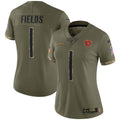 Justin Fields Chicago Bears Nike Women s 2022 Salute To Service Limited Jersey   Olive