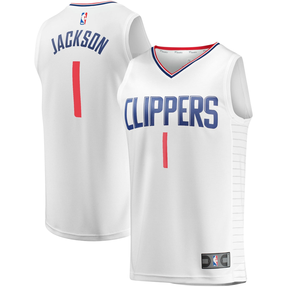 Youth Fanatics Branded Reggie Jackson White LA Clippers Fast Break Player Jersey - Association Edition