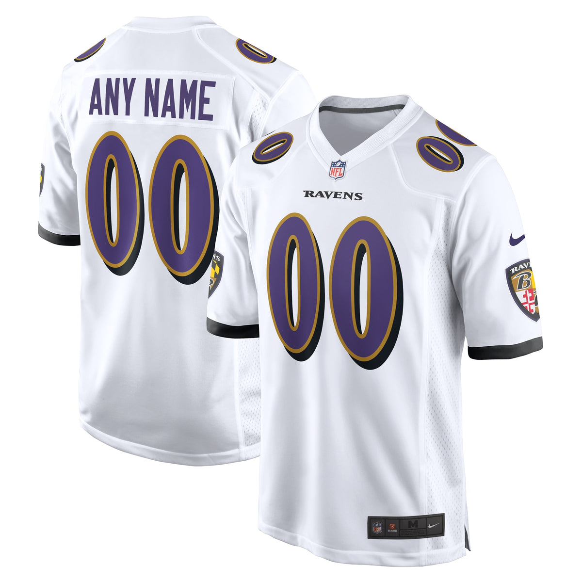 Baltimore Ravens Nike Custom Game Jersey   White