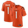 Ja Marr Chase Cincinnati Bengals Nike Game Jersey   Orange