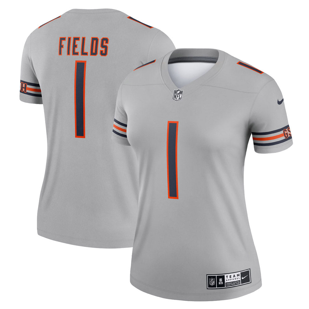 Women s Chicago Bears Justin Fields Inverted Legend Jersey Gray