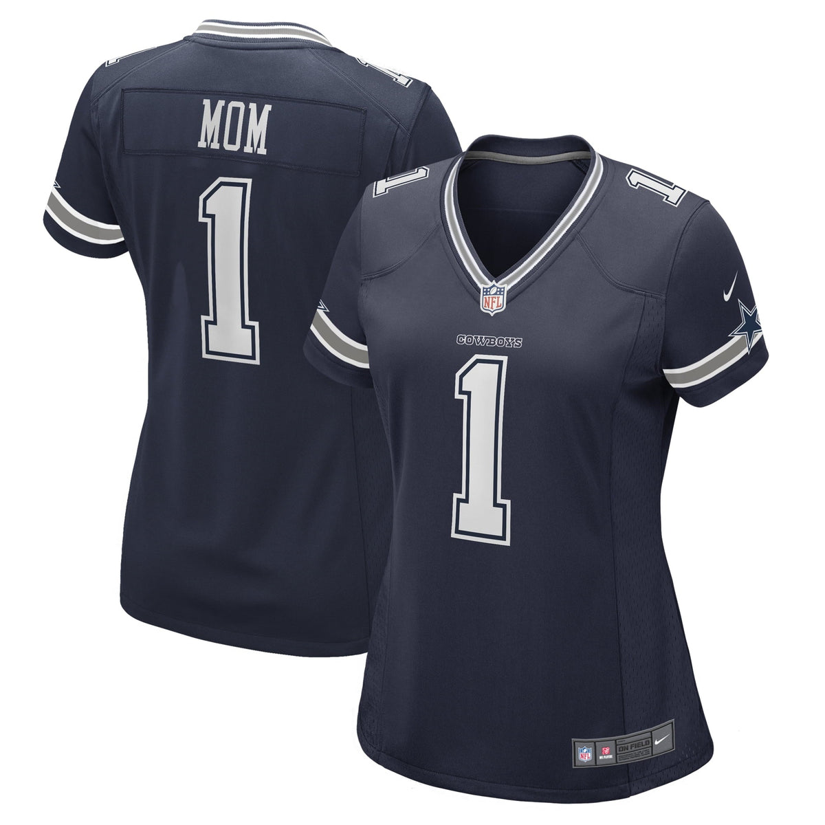 Women s Nike Number 1 Mom Navy Dallas Cowboys Game Jersey