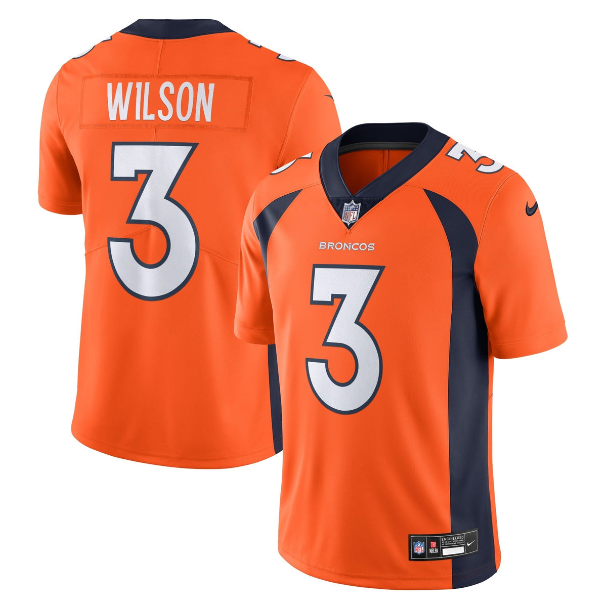 Men s Nike  Russell Wilson  Orange Denver Broncos  Vapor Untouchable Limited Jersey