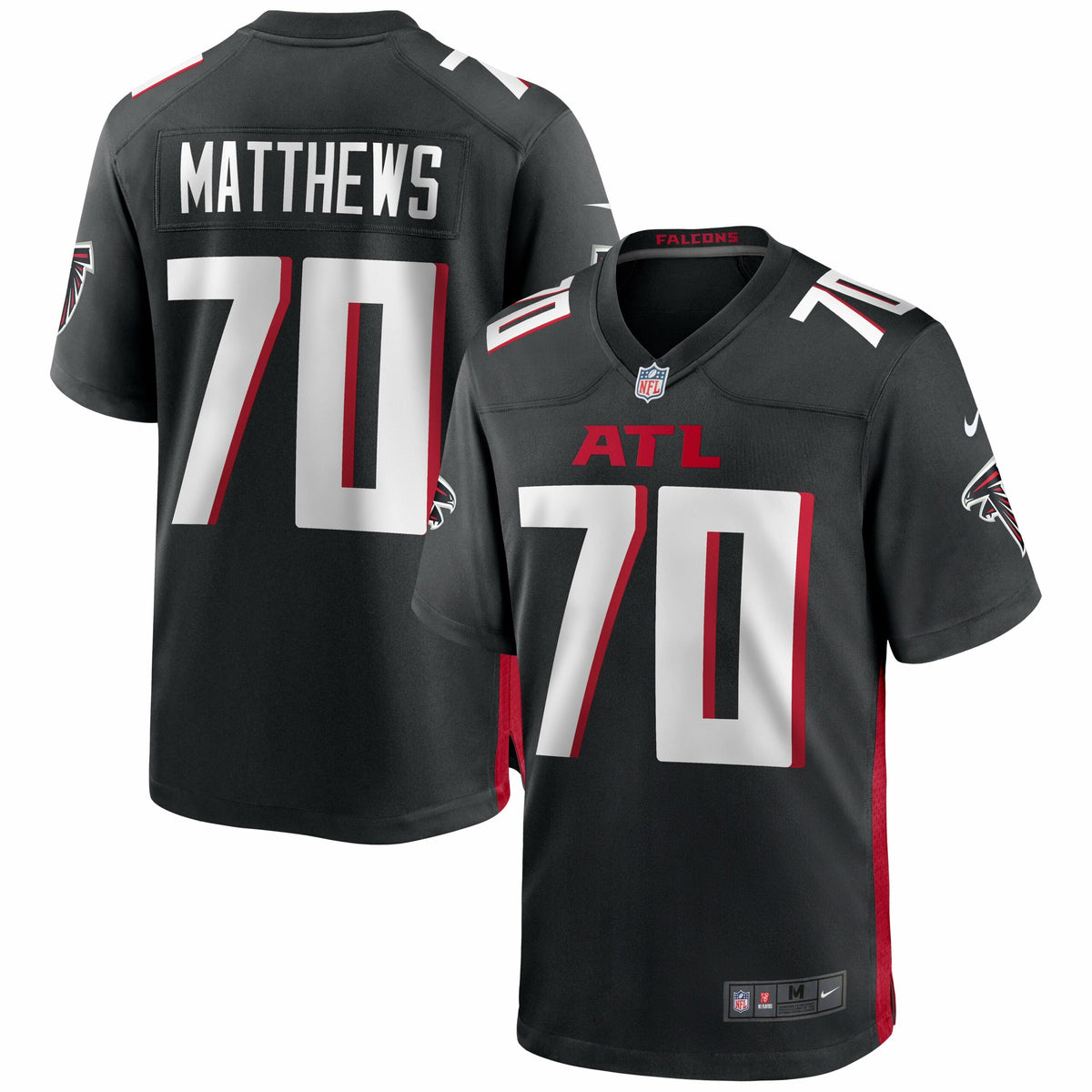 Men s Nike Jake Matthews Black Atlanta Falcons Game Jersey