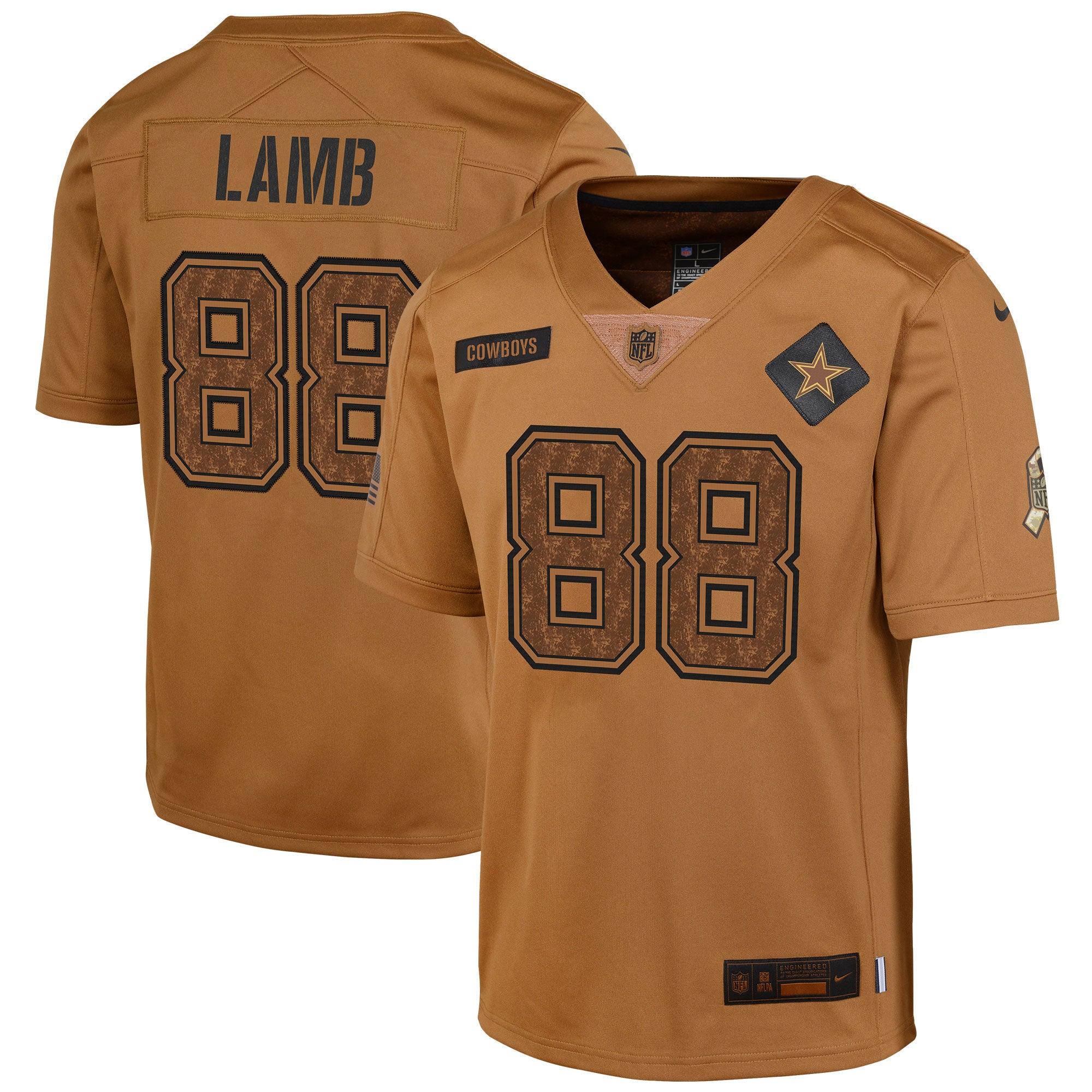 CeeDee Lamb Dallas Cowboys Nike Youth 2023 Salute To Service Limited Jersey   Brown