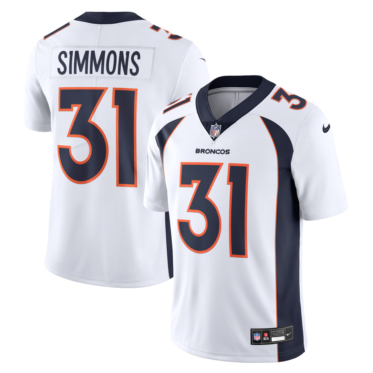 Justin Simmons Denver Broncos Nike  Vapor Untouchable Limited Jersey   White