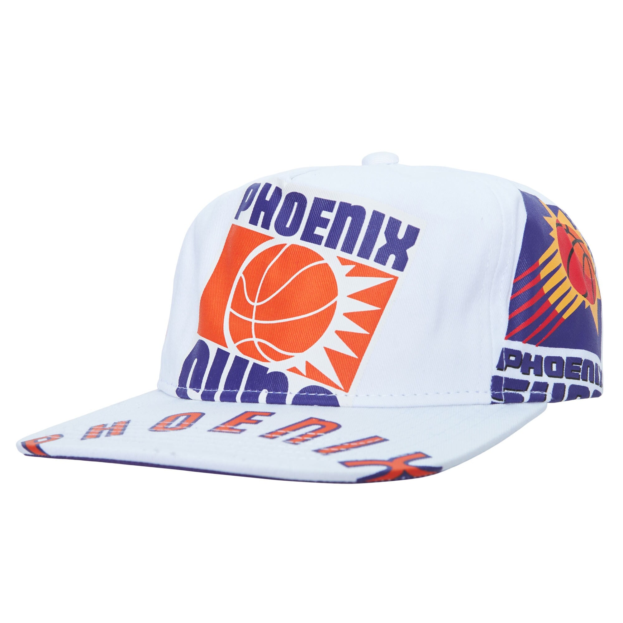 Phoenix Suns Mitchell & Ness Hardwood Classics In Your Face Deadstock Snapback Hat - White