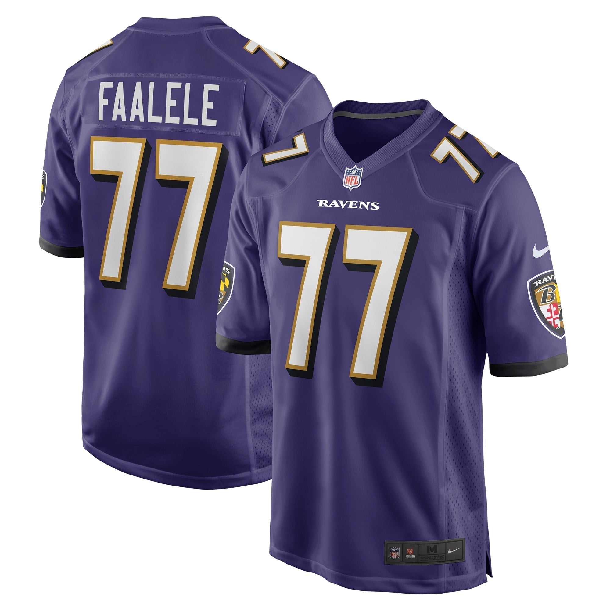 Men s Nike Daniel Faalele Purple Baltimore Ravens Player Game Jersey