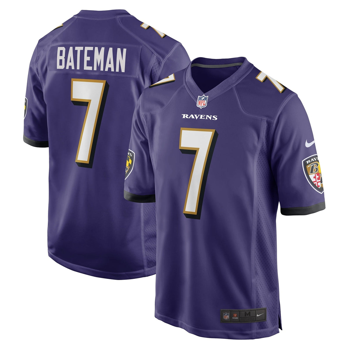 Men s Nike Rashod Bateman Purple Baltimore Ravens Game Player Jersey