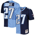 Eddie George Tennessee Titans Mitchell   Ness 1999 Split Legacy Replica Jersey   Navy/Light Blue
