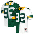 Reggie White Green Bay Packers Mitchell   Ness 1996 Split Legacy Replica Jersey   Green/White