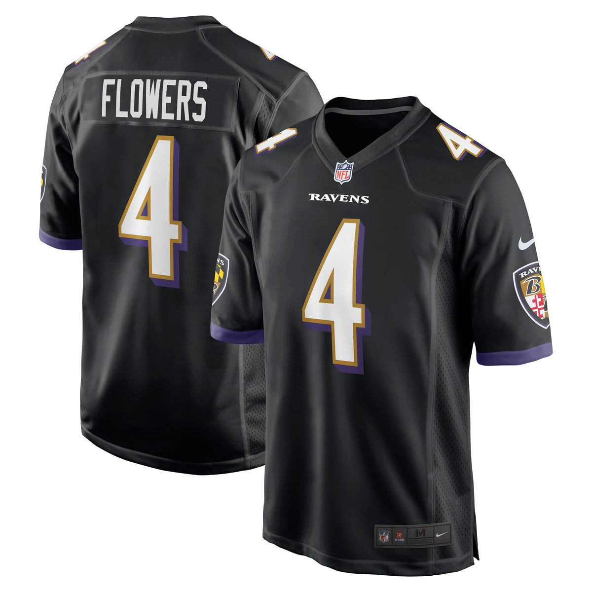 Zay Flowers Baltimore Ravens Nike Team Game Jersey   Black