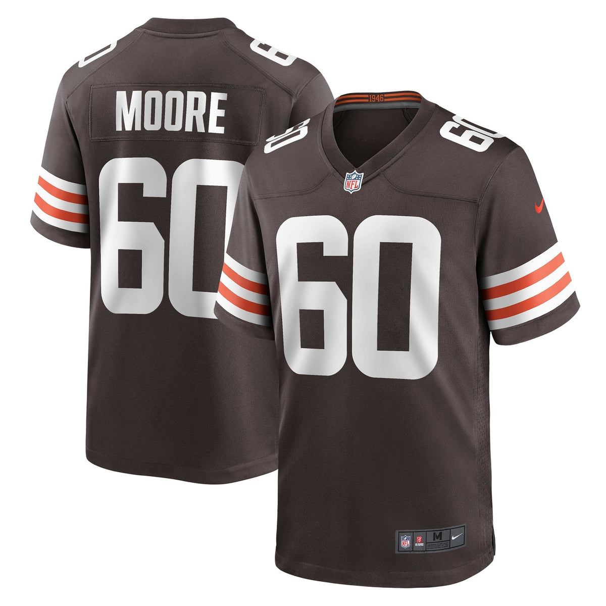 Men s Nike David Moore Brown Cleveland Browns Game Jersey