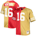 Joe Montana San Francisco 49ers Mitchell   Ness Big   Tall Split Legacy Retired Player Replica Jersey   Scarlet/Gold