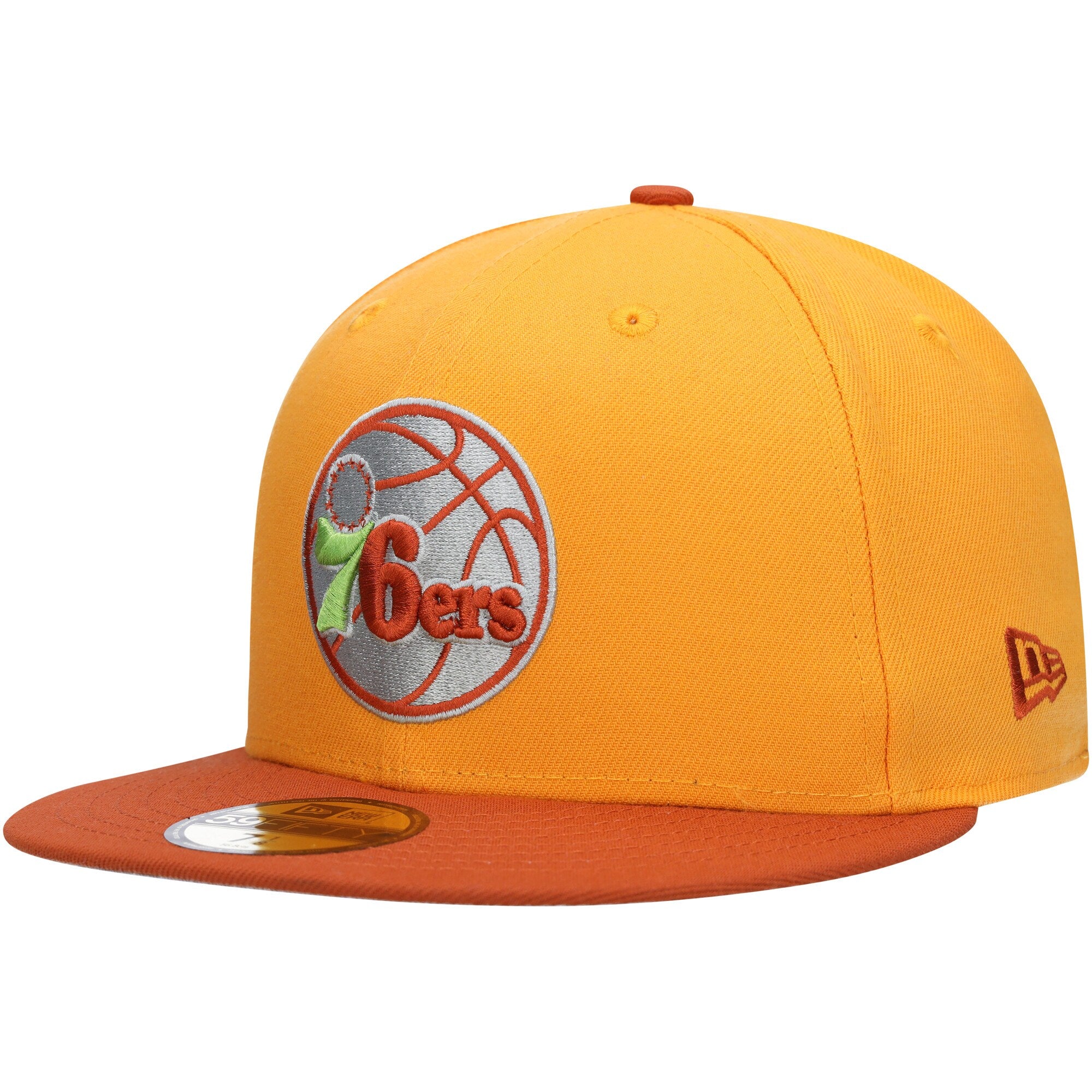 Philadelphia 76ers New Era 59FIFTY Fitted Hat - Gold/Rust
